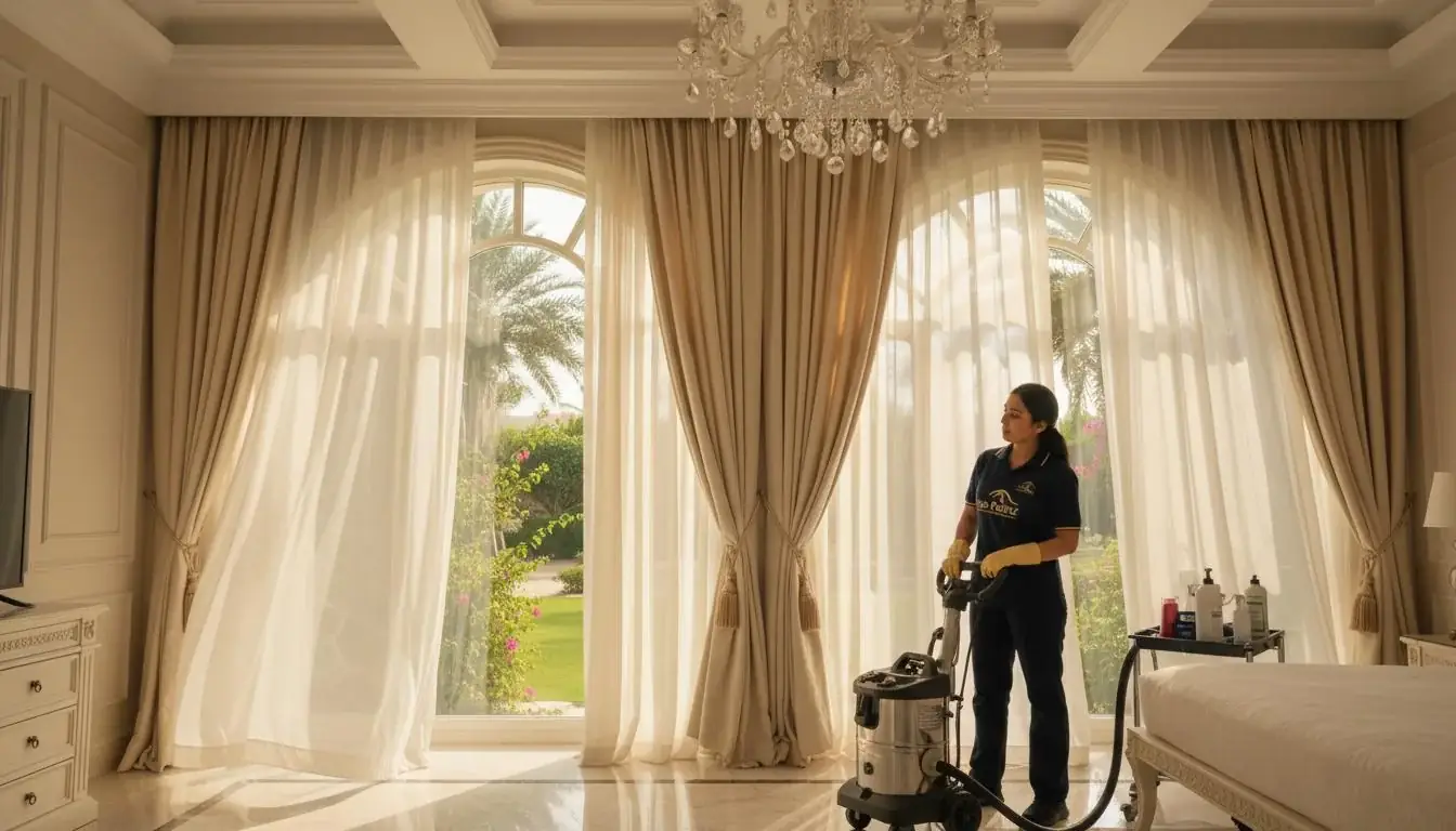 Curtain & Drapery Cleaning service in Dubai by Sea Palmz team